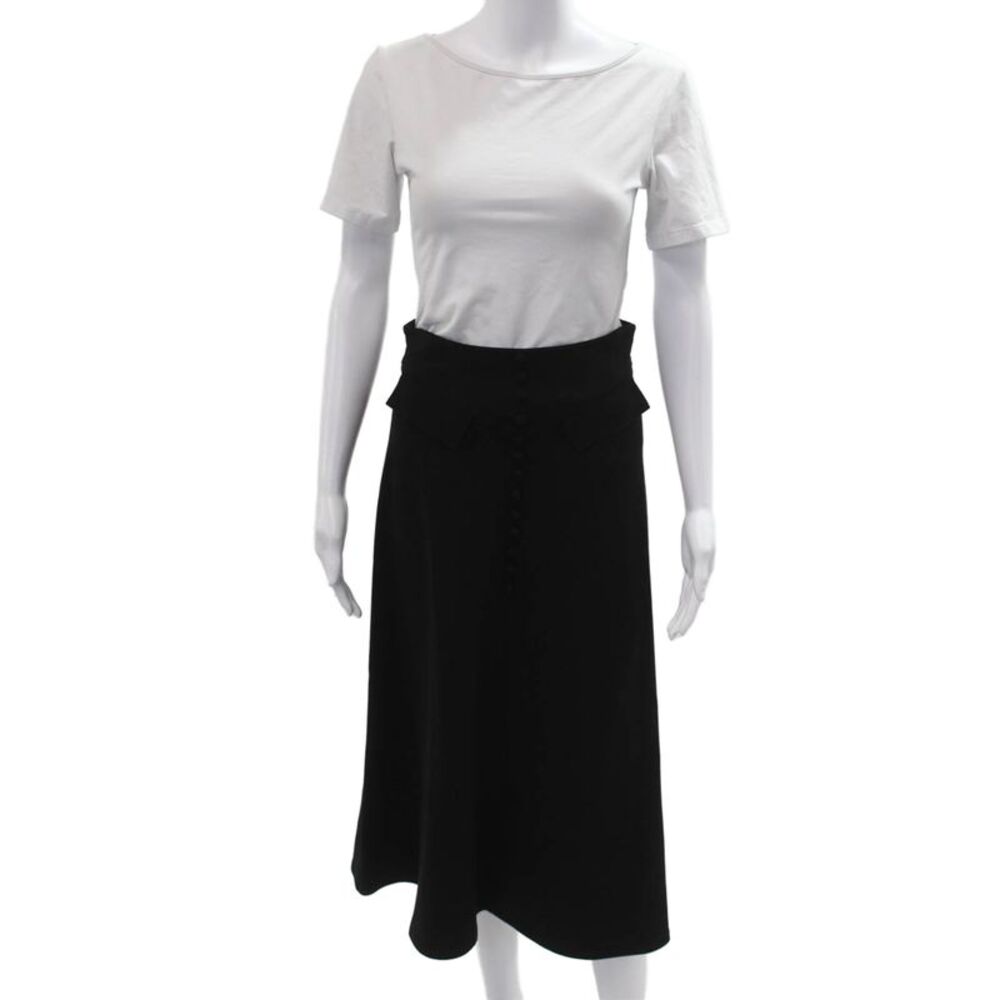 Jane Atelier Womens A-Line Midi Skirt Black Size 2